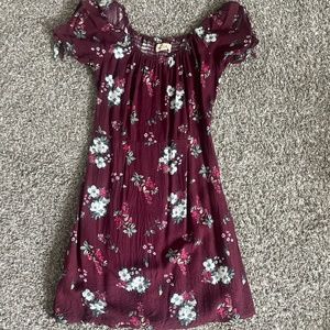 Hollister Dark Red Floral Dress